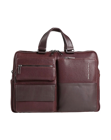 PIQUADRO Handbag Dark brown Bovine leather, EVA (Ethylene - Vinyl - Acetate), Nylon, Polyester, Metal
