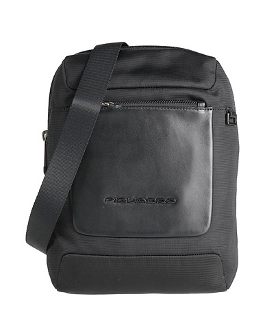 PIQUADRO Across-body bag Black Cow leather, EVA (Ethylene - Vinyl - Acetate), Nylon, Polyester, Metal