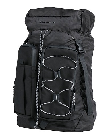 PIQUADRO Rucksacks Black Bovine leather, EVA (Ethylene - Vinyl - Acetate), Nylon, Polyester, Metal
