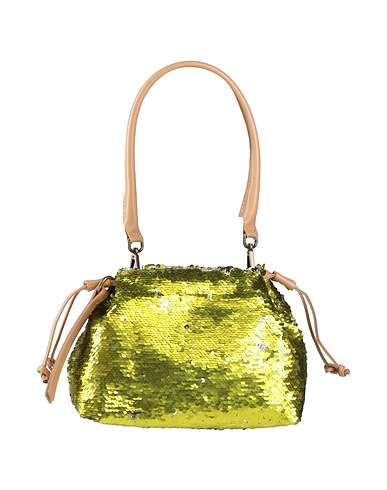CORSIA Borsa a mano Verde lime Fibre tessili, Pelle