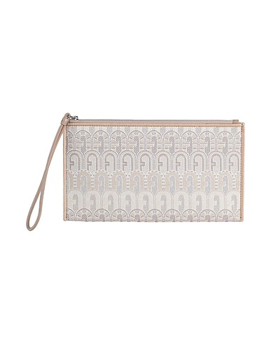 FURLA Handtasche Beige 58% Baumwolle, 27% Polyester, 10% Leder, 5% Andere Fasern