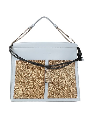 BORBONESE Handbag Light grey Soft Leather