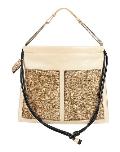 BORBONESE Handbag Beige Soft Leather