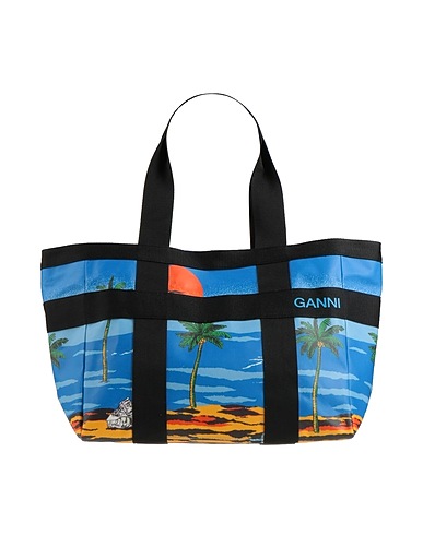 GANNI Shoulder bag Blue 100% Organic cotton