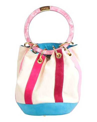 EDIE PARKER Handbag Ivory Textile fibres, Leather, Plastic