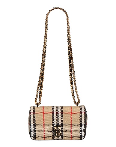 BURBERRY Shoulder bag Sand Textile fibres, Soft Leather