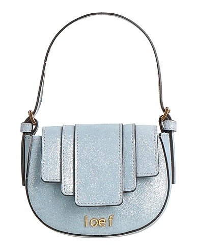 I OE F Borsa a mano Celeste 100% Pelle