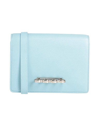 MCQUEEN Across-body bag Sky blue Leather