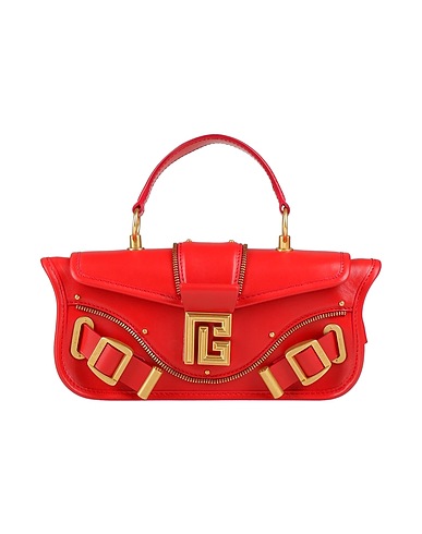 BALMAIN Handbag Red Leather, Polyamide, Polyurethane