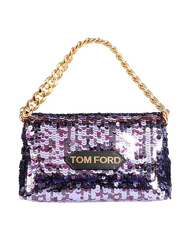 TOM FORD Handbag Purple Viscose, Brass, Polyester, Calfskin