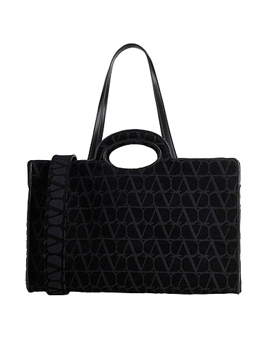 VALENTINO GARAVANI Borsa a mano Nero Pelle, Fibre tessili