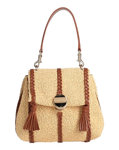 CHLOÉ Handtasche Beige Gewebefasern, Leder
