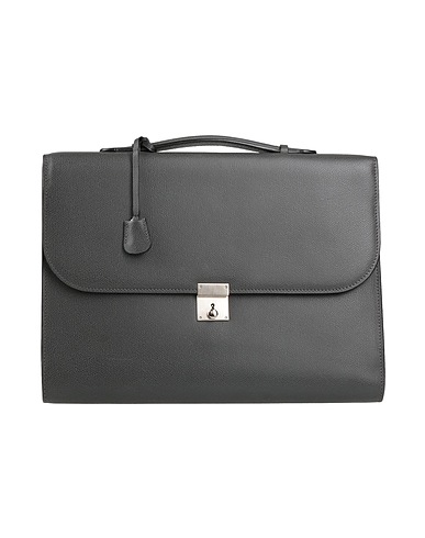 VALEXTRA Handbag Charcoal 100% Calfskin