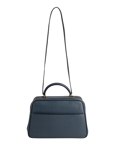 VALEXTRA Handbag Navy blue 100% Calfskin