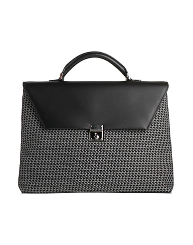 VALEXTRA Borsa a mano Nero 64% Poliammide, 34% Poliestere, 2% Kevlar®, Pelle di vitello