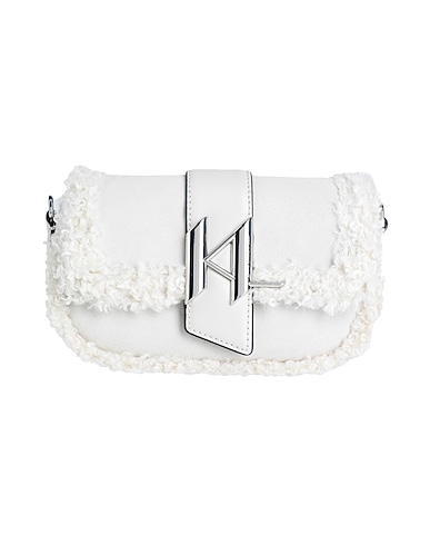 KARL LAGERFELD Shoulder bags K/SADDLE SP SM SHB SUEDE SHEAR 30% Cow leather, 27% Recycled polyurethane, 24% Polyester, 19% Polyurethane