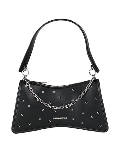 KARL LAGERFELD Handbag K/SEVEN ELEMENT SP SHB EYELETS Black 100% Polyurethane