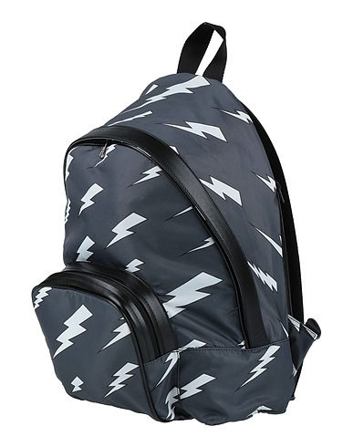 NEIL BARRETT Backpacks Deep teal Textile fibers, Soft Leather