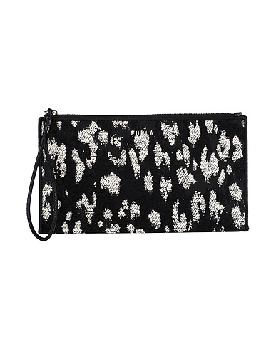 FURLA Handtasche FURLA OPPORTUNITY S ENVELOPE
 Schwarz 46% Viskose, 20% Baumwolle, 14% Recyceltes Polyester, 10% Leder, 10% Andere Fasern