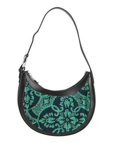 MARINE SERRE Borsa a mano Verde Pelle, Fibre tessili