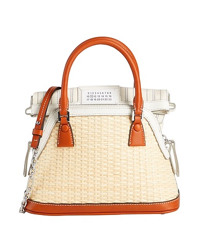 MAISON MARGIELA Handbag Ivory Cow leather, Straw