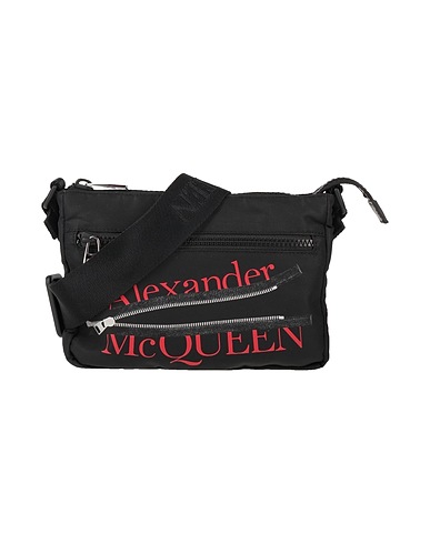 MCQUEEN Across-body bag Black Textile fibres