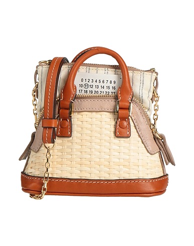 MAISON MARGIELA Handbag Taupe Leather, Textile fibers