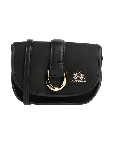 LA MARTINA Borsa a tracolla Nero 100% Poliuretano, Poliestere