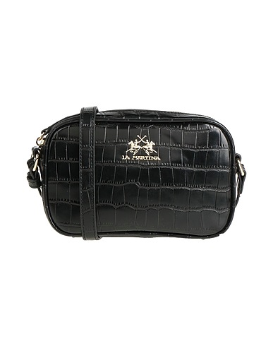 LA MARTINA Across-body bag Black 100% Polyurethane, Polyester