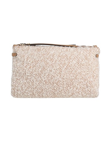 GIANNI CHIARINI Borsa a mano Cammello Pelle, Fibre tessili