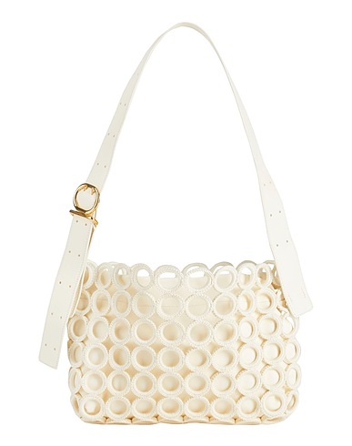 JIL SANDER Shoulder bag Ivory Leather, Textile fibers