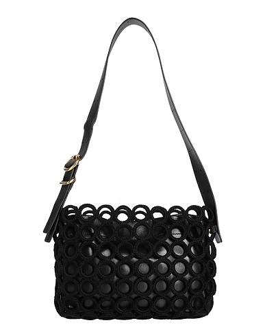 JIL SANDER Borsa a spalla Nero Pelle, Fibre tessili