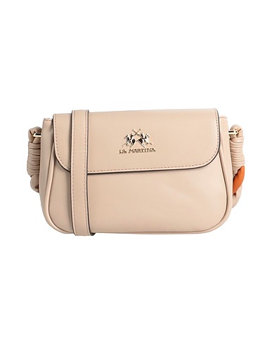 LA MARTINA Borsa a tracolla Beige 100% Poliuretano, Poliestere