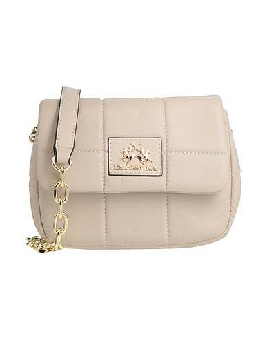 LA MARTINA Borsa a tracolla Off white 100% Poliuretano, Poliestere