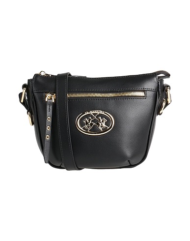 LA MARTINA Umhängetasche Schwarz 100% Kalbsleder, Polyester