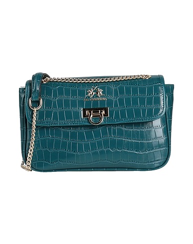LA MARTINA Across-body bag Deep teal 100% Polyurethane, Polyester