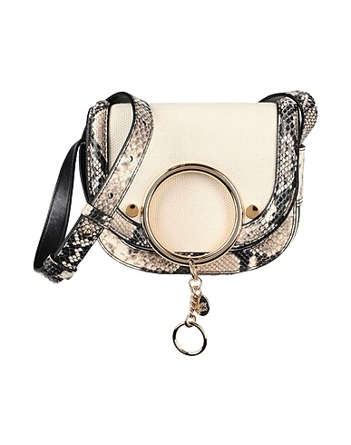 SEE BY CHLOÉ Umhängetasche Beige 100% Baumwolle, Ziegenleder