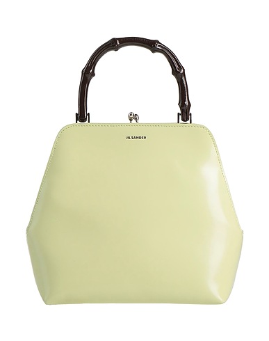 JIL SANDER Handtasche Säuregrün Leder, Holz, Metall