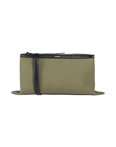 JIL SANDER Across-body bag Military green Textile fibres, Soft Leather