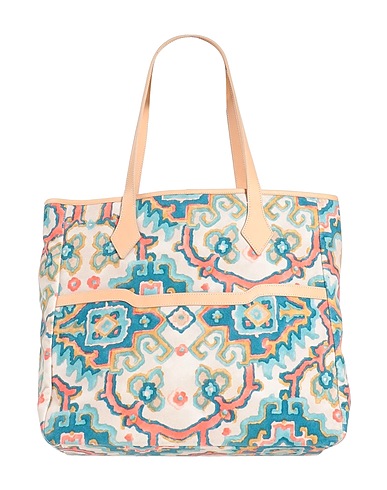 55 COTE D'AZUR Handbag Beige Textile fibres, Soft Leather