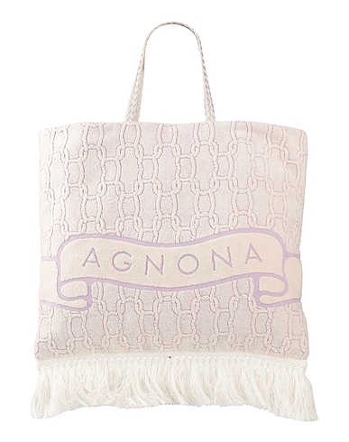 AGNONA Handtasche Beige Gewebefasern