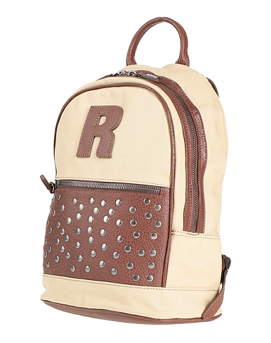 RUCOLINE Rucksacks Beige 80% Cotton, 20% Soft Leather