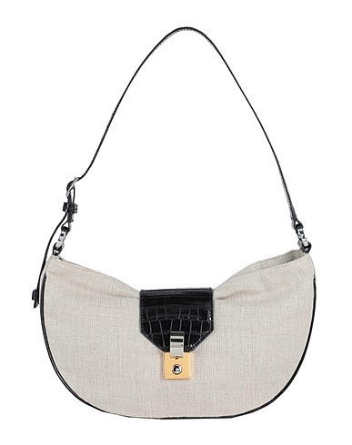 STAUD Shoulder bag Beige Textile fibers, Bovine leather