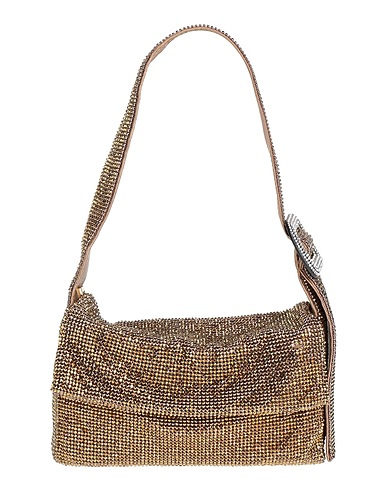 BENEDETTA BRUZZICHES Handbag Gold Textile fibers