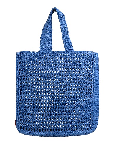 CHICA Borsa a mano Blu Rafia naturale