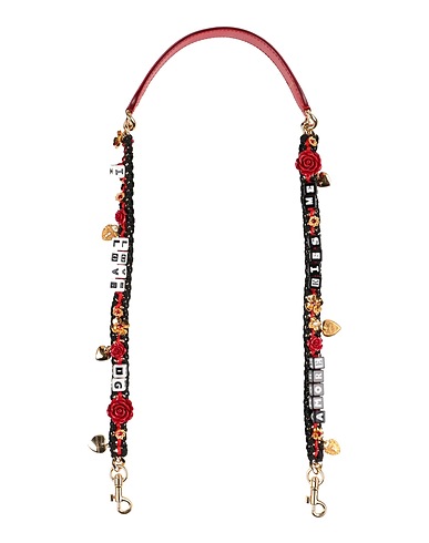 DOLCE&GABBANA Bag accessories & charms Red Soft Leather, Textile fibers