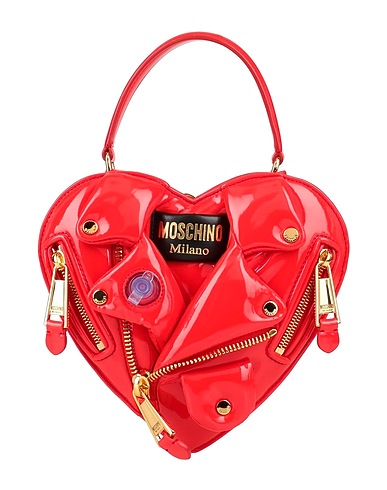 MOSCHINO Handbag COUTURE Red Soft Leather, Textile fibers
