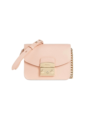 FURLA Across-body bag METROPOLIS MINI CROSSBODY
 Blush 100% Soft Leather