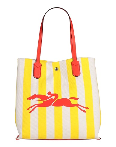 LONGCHAMP Handbag Yellow Textile fibers, Soft Leather