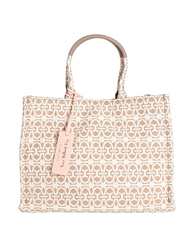 COCCINELLE Borsa a mano Tortora Fibre tessili, Pelle